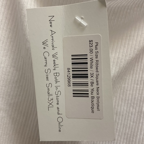 NWT Ambiance plus size ribbed square neck bodysuit white womans size 3x - Picture 3 of 8